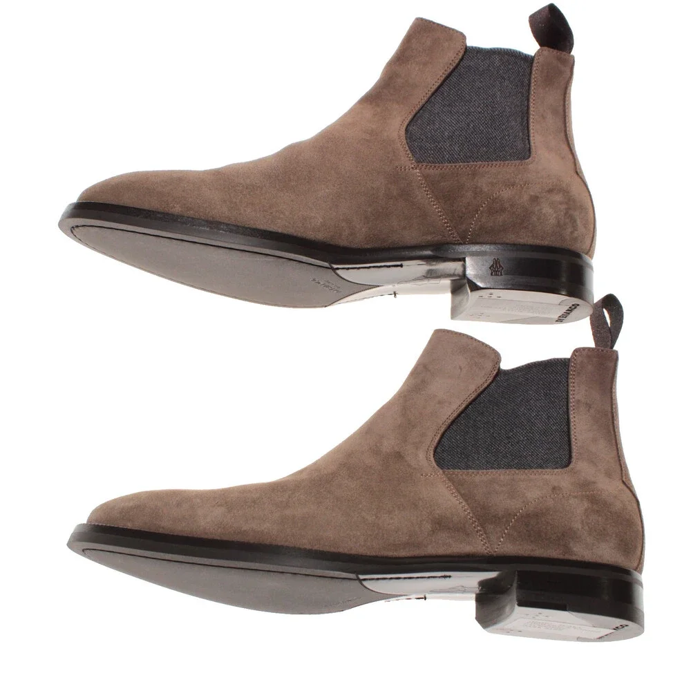 Di Bianco NWD Pull On Chelsea Boots Size 42 (US 9) in Brown Suede Made in Italy